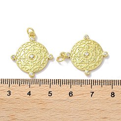 Rack Plating Brass Micro Pave Cubic Zirconia Pendants&nbsp;KK-Z039-25G