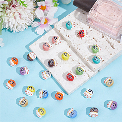 1 Starnd Handmade Printed Porcelain Beads&nbsp;PORC-PA0001-61