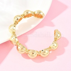 Half Round Brass Cuff Bangles for Women&nbsp;BJEW-T025-05G-02
