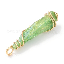 Electroplated Raw Rough Natural Quartz Crystal Copper Wire Wrapped Pendants&nbsp;PALLOY-JF02412-01