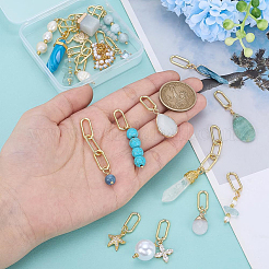 Acrylic & Natural Gemstone & Pearl Pendant Decorations&nbsp;HJEW-PH02371