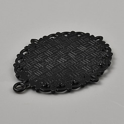 Oval Alloy Cabochon Pendants Settings Making&nbsp;DIY-WH20002-21B