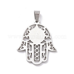 Non-Tarnish 304 Stainless Steel Hamsa Hand/Hand of Miriam with Virgin Mary Pendants&nbsp;STAS-L012-A02P