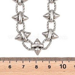 304 Stainless Steel Spiked Cone Link Chain Necklaces for Women&nbsp;SA-H001-22P