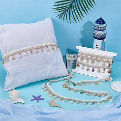 3.2 Yards Polyester with Plastic Shell & Starfish Ribbons&nbsp;OCOR-PH0006-37