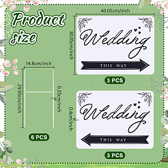 PP Plastic Wedding This Way Arrow Sign with Stake&nbsp;DIY-WH0888-532