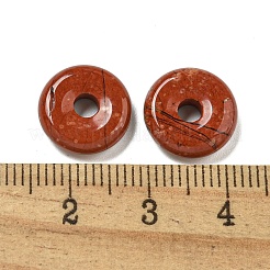 Natural Red Jasper Donut/Pi Disc Charms&nbsp;G-G142-01R
