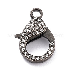 Alloy Rhinestone Lobster Claw Clasps&nbsp;PALLOY-L166-01B