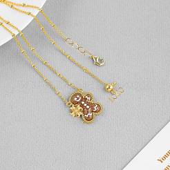 Christmas Brass Enamel Gingerbread Man with Clover Pendant Necklaces&nbsp;FS-WGDCCA1-01