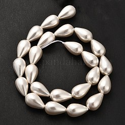 Electroplate Shell Pearl Beads Strands&nbsp;BSHE-G010-10x16mm-01