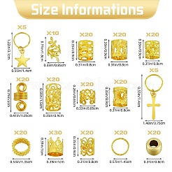270Pcs Iron Hair Coil Cuffs&nbsp;X1-AJEW-SZC0021-03G