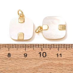 Brass with White Shell Pendants&nbsp;KK-CBA2F11-40G