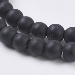 Black Stone Beads Strands&nbsp;G-G508-7