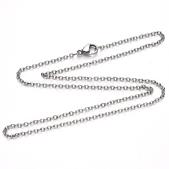 Non-Tarnish 304 Stainless Steel Cable Chain Necklace&nbsp;NJEW-S420-007A-P