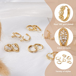6Pairs 6 Styles Cubic Zirconia Hoop Earrings&nbsp;EJEW-YS0001-02