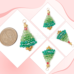 20Pcs Christmas Theme Glass Pendants&nbsp;FIND-SC0020-39