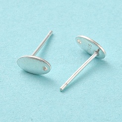Oval 925 Sterling Silver Stud Earring Finddings&nbsp;STER-K174-13S