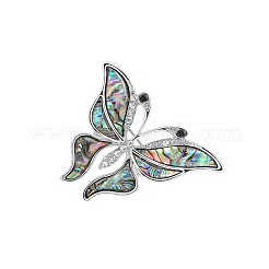 Butterfly Abalone Shell/Paua Shell Brooch Pins&nbsp;PW-WG1F80C-01