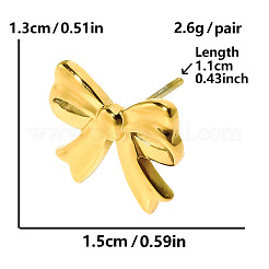 304 Stainless Steel Bowknot Stud Earrings&nbsp;XT2790-2