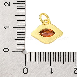 Rack Plating Brass Micro Pave Cubic Zirconia Charms&nbsp;KK-F881-04G-05