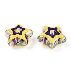 UV Plating Rainbow Iridescent Acrylic Beads&nbsp;OACR-A018-04C