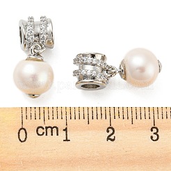 Rack Plating Brass Micro Pave Clear Cubic Zirconia Pendants&nbsp;KK-M258-11P