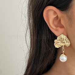 Alloy & Plastic Pearl Stud Dangle Earrings for Women&nbsp;WG4F141-01