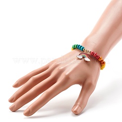 Cute Rainbow Alloy Enamel Charm Bracelet for Kid&nbsp;BJEW-JB06779