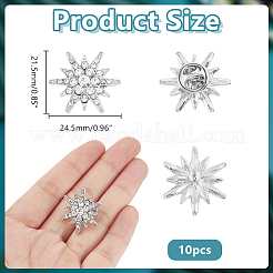 10Pcs Alloy Rhinestone Lapel Pin Backs for Backpack Clothes&nbsp;JEWB-HY0001-63P