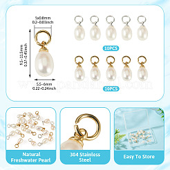 20Pcs 2 Styles Natural Cultured Freshwater Pearl Rice Charms&nbsp;PALLOY-TA00379