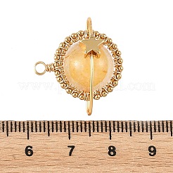 Natural Yellow Hematoid Quartz Copper Wire Wrapped Pendants&nbsp;PALLOY-TA00426-03