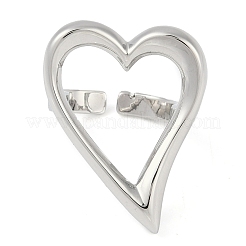 Hollow Heart Brass Open Cuff Ring&nbsp;RJEW-Q819-29P