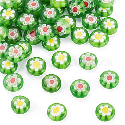 50Pcs 2 Colors Handmade Millefiori Lampwork Beads&nbsp;LAMP-TADJ0001-03D