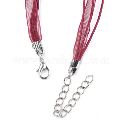 Waxed Cord and Organza Ribbon Necklace Making&nbsp;NCOR-T002-163