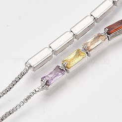 Adjustable Brass Cubic Zirconia Slider Bracelets&nbsp;BJEW-S142-01B-P