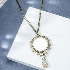 Tibetan Style Zinc Alloy Glass Mirror Pendant Necklaces for Women&nbsp;FS-WGE2CBD-01