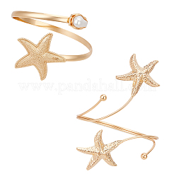 1Pc Alloy with Plastic Pearl Arm Cuff Bangles for Women&nbsp;BJEW-CY0001-14G