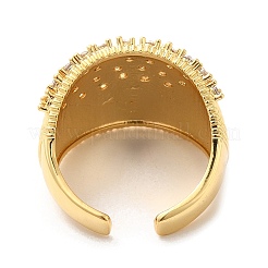 Brass Micro Pave Cubic Zirconia Open Cuff Rings&nbsp;RJEW-P098-16G