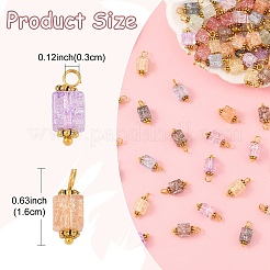 10Pcs Crackle Glass Pendants&nbsp;PALLOY-YW00067-01
