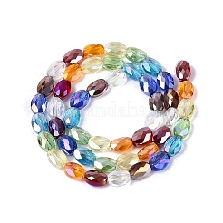 Electroplate Transparent Glass Beads Strands&nbsp;EGLA-Q135-6x8MM-03A