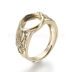 Adjustable Brass Finger Rings Components&nbsp;KK-G323-34C-RS
