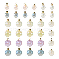 64Pcs 8 Style ABS Plastic Imitation Pearl Charms&nbsp;PACR-CD0001-03