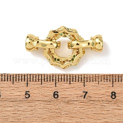 Brass Micro Pave Cubic Zirconia Fold Over Clasps&nbsp;KK-D259-05G