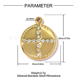304 Stainless Steel & Rhinestone Pendants&nbsp;STAS-OY017-72G