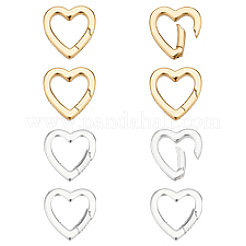 8Pcs 2 Colors Brass Spring Gate Rings&nbsp;KK-PH0013-93