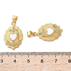 Brass Micro Pave Cubic Zirconia Pendants&nbsp;KK-U070-26G-02