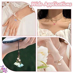 80Pcs 8 Colors Flower ABS Plastic Pearl Pendants&nbsp;PALLOY-CJ00075