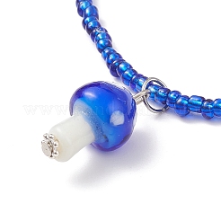 Mushroom Handmade Lampwork Pendant Necklaces for Women&nbsp;NJEW-JN03982