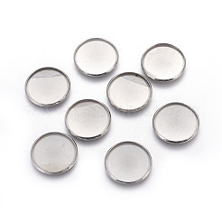 Tarnish Resistant 304 Stainless Steel Milled Edge Bezel Cups&nbsp;X-STAS-K099-01A-25mm-P