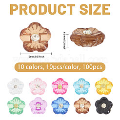 100Pcs 10 Colors 1-Hole Plastic Buttons&nbsp;BUTT-CA0001-65